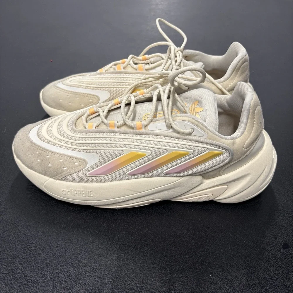 adidas Ozelia Cream White Acid Orange Women's Size 8
